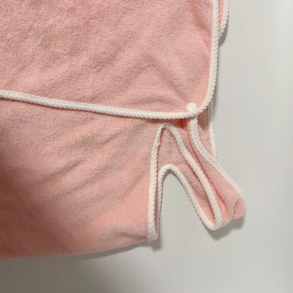 Coral Fleece Non Slip Wearable Bath Towel With Pocket, Robe Beach Shower Wrap